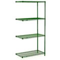 Nexel Wire Shelving Add-On, Green Epoxy, 42W X 24D X 74H A24427G